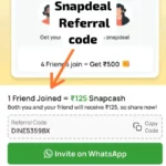 (New) snapdeal referral code – get ₹125 snapcash (फ्री)